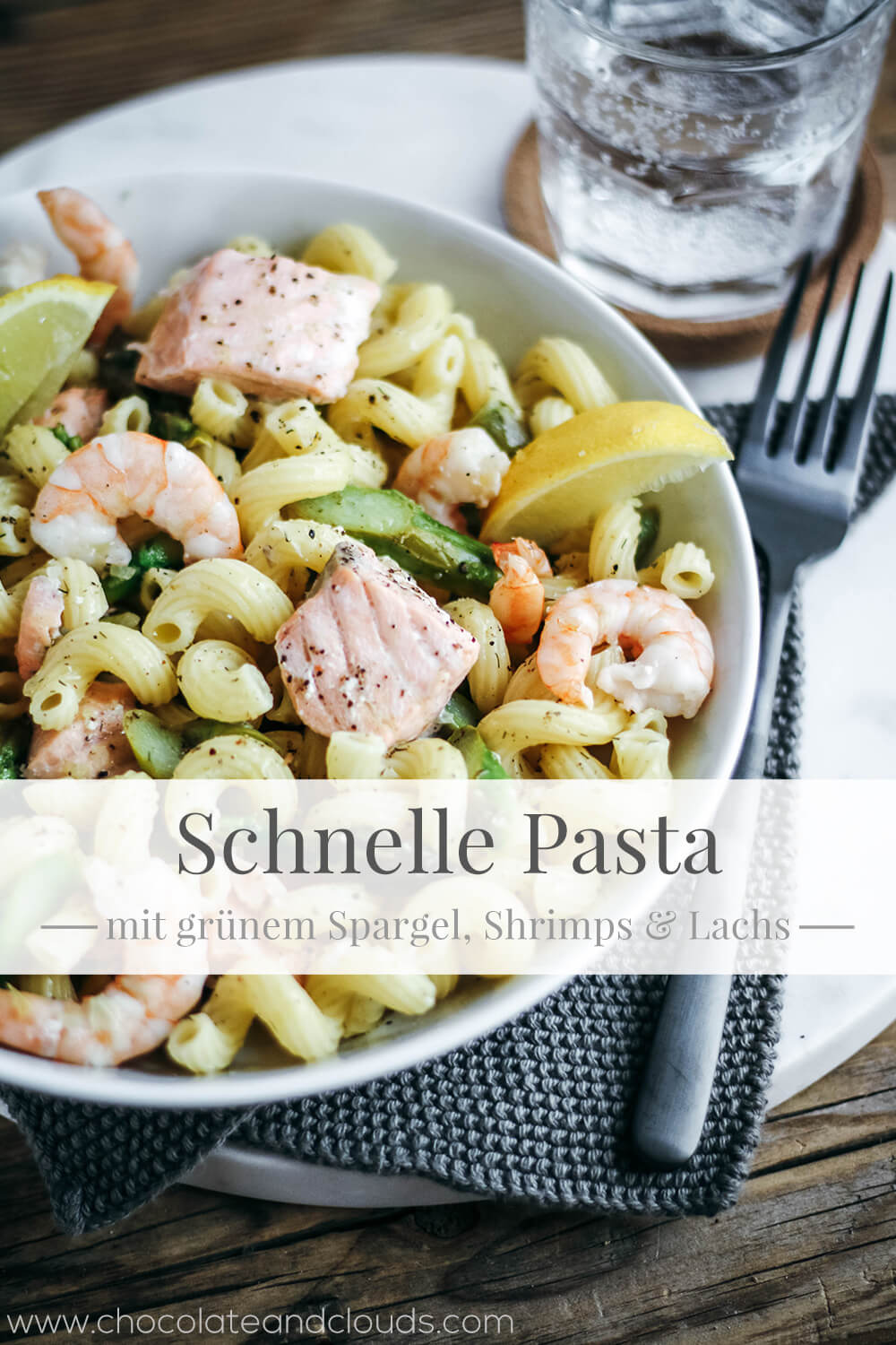 Schnelle Pasta Mit Grunem Spargel Shrimps Und Lachs Chocolate Clouds