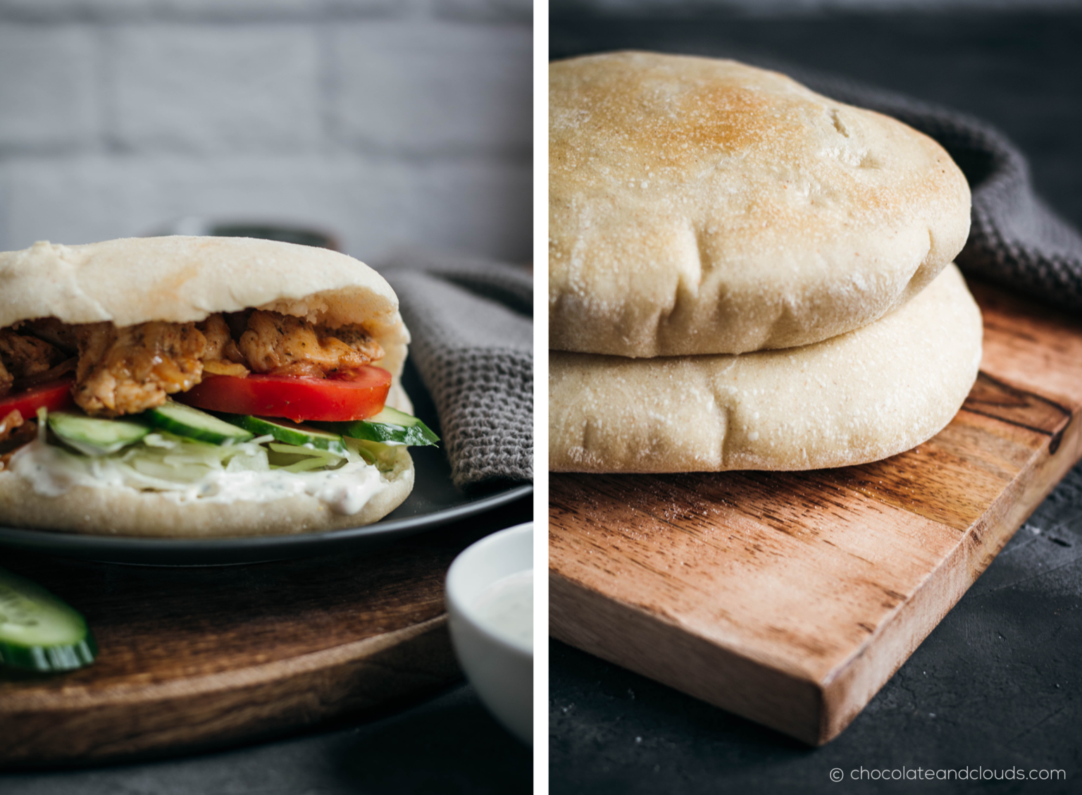 pita mit hähnchen gyros - chocolate &amp; clouds